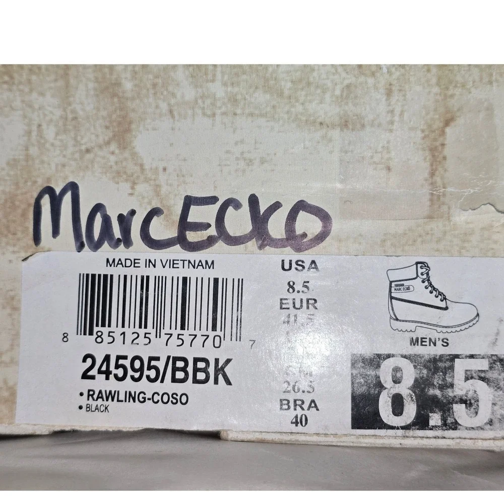 Marc‎ Ecko Rawling-Coso Mens Black Leather Water Resistant Boots 24595/BBK 8.5